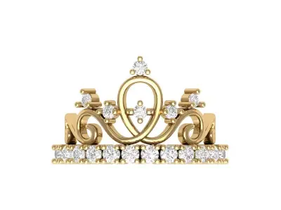 Crown Diamond  Ring  3D print model