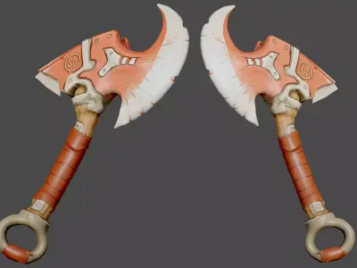 Stylized Battle Axe Low-poly 3D model order