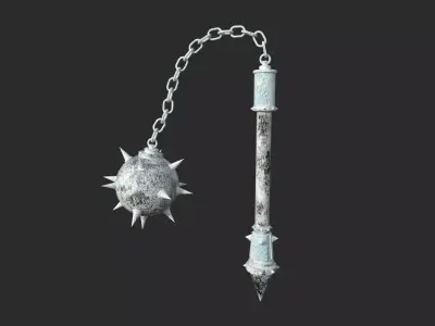 Medieval Flail 05 Frost - Character Fantasy Weaponry Low-poly 3D model