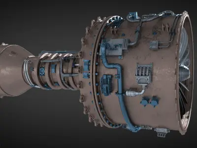 Jet engine 3D model 5