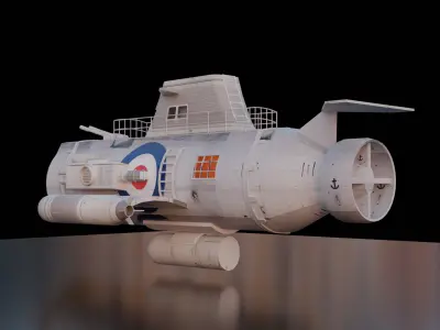 Turbine engine submarine 3D model