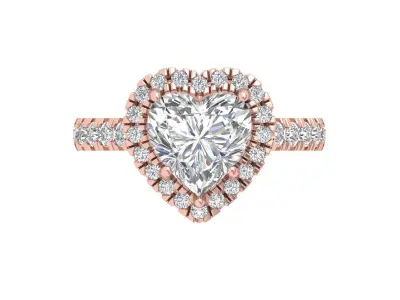 Heart Art Deco Ring 3D print model order