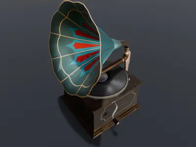 Gramaphone 3D Model  Low-poly 3D model