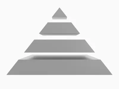 Pyramid Separated in 4 Parts Low-poly 3D model