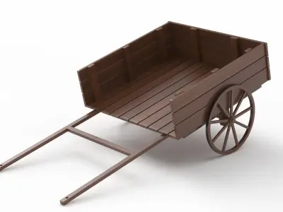 Old Wooden Carts Collection 3D model