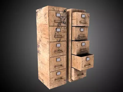 Cabinet V1 - 009 Low-poly 3D model
