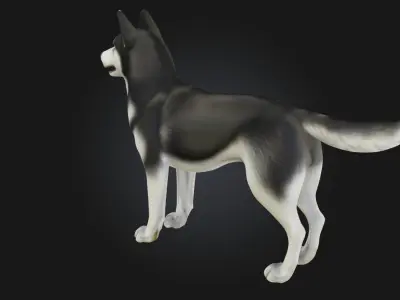 Husky Stand  Loyal Companion Model for Wildlife 3D model