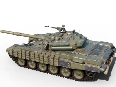 PBR 2 coatings  T-72 main battle tank T72AV MBT Low-poly 3D model