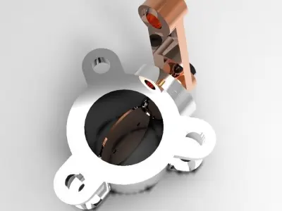 Valve metal pipe with two holes Free 3D model