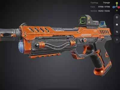 Orange Pistol 3D model purchase