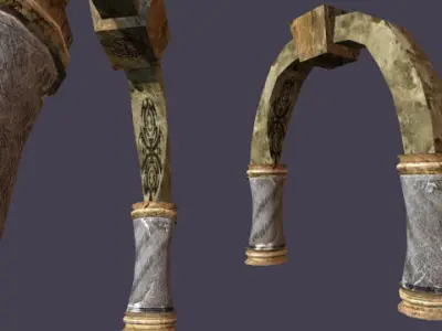 Sandstone Marble Fantasy Pillars LOWPOLY Low-poly 3D model