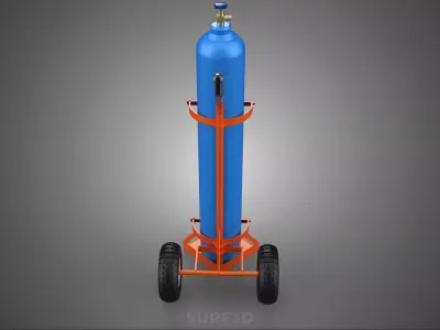 PORTABLE GAS BOTTLE CYLINDER TANK HAND TROLLEY TRUCK DOLLY CART 3D model