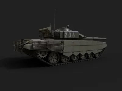 T-72 B3 Main Battle Tank Low-poly 3D model
