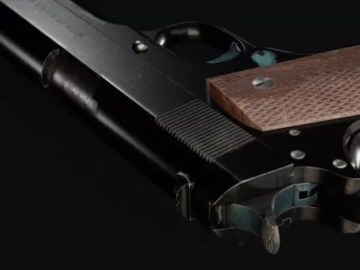 Colt M1911 - Lowpoly Game Ready Pistol 4K PBR  Low-poly 3D model