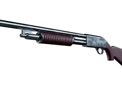 Pump Shotgun Low-poly 3D model buy