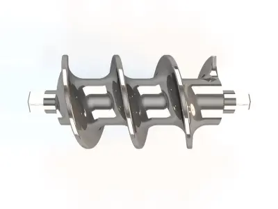 Helical machine part Low-poly 3D model