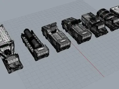 Miniature Trucks Pack 3D print model