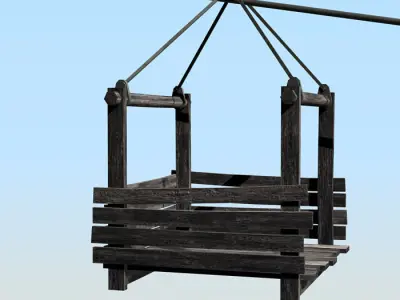 Rope way Low-poly 3D model