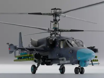 Russian Ka 52 attack helicopter  3D model