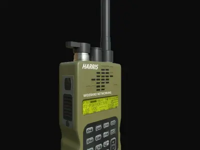 Radio military Low-poly 3D model