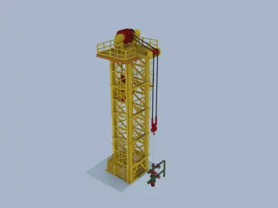 Tower-type pumping unit   Tower oil pumping unit Tower pump jack 3D model
