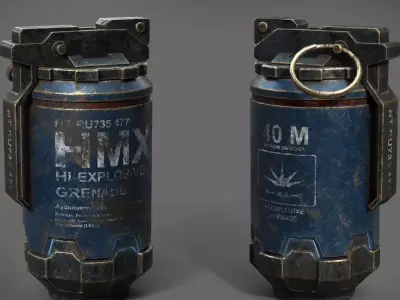 Grenade for games 3D model