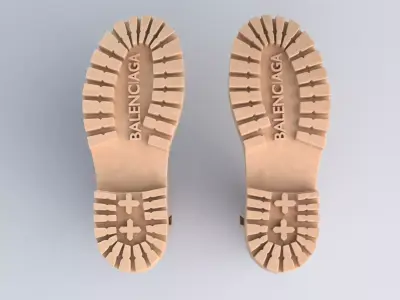 Balenciaga Combat Strike Boots Low-poly 3D model