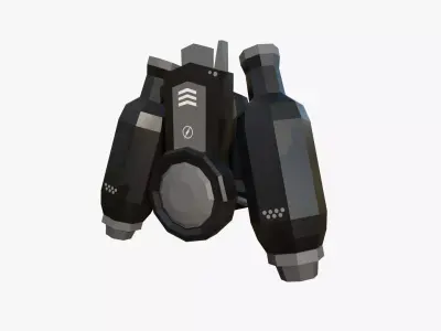 Jetpack Low Poly H04 - SciFi Character Design Low-poly 3D model