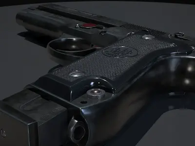 Beretta 92S  Low-poly 3D model Low-poly 3D model