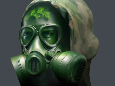 Helmet 3d model military combat Military Low-poly Low-poly 3D model 18