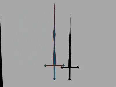 Simple Curvy Sword 3D model