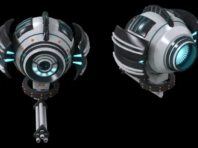 DRONE futuristic looking device Low-poly 3D model