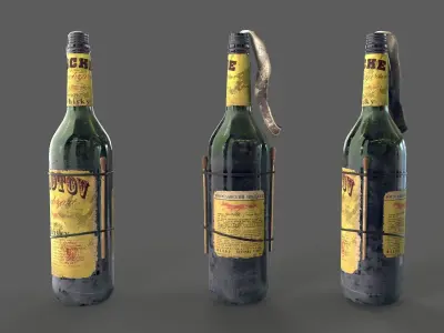 Molotov Cocktail Low-poly 3D model get