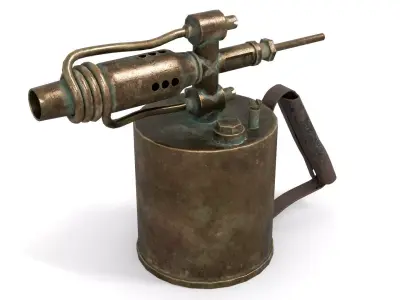 Blowtorch 1 gas lighter from late century Low-poly 3D model