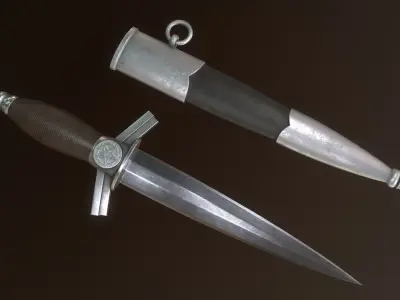Dagger sword Low-poly 3D model 4
