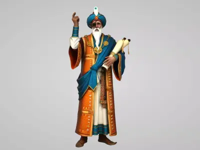 MEDIEVAL SCIENTIST 3D MODEL Low-poly 3D model