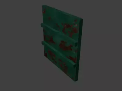 Rusty metal wall Low-poly 3D model