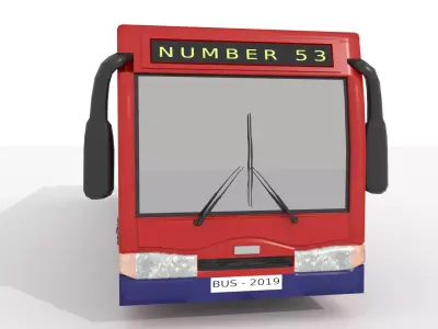 Single Decker Bus BLEND-OBJ-FBX-DAE-GLB 3D model
