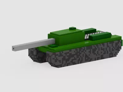 Voxel Tank Low-poly 3D model purchase