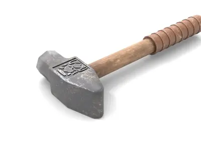 Hammer Low-poly 3D model 19