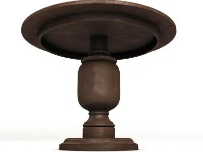 old round center table Low-poly 3D model