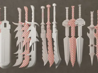 twenty-five Sword Base Mesh - Second Vol  Low-poly 3D model