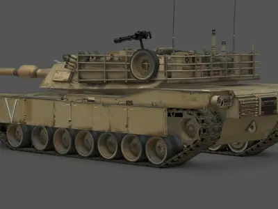 M1 Abrams Battle Tank Low-poly 3D model