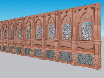 indian jodhpuri stone jharokha window 3D model buy