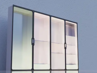 4 Diffrent Store Refrigerators Low-poly 3D model