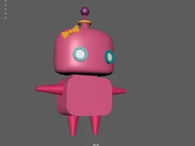 Pinkko Cute Robot Low-poly 3D model