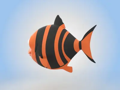 Tiger Barb Fish 3D model purchase