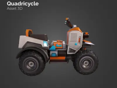 Quadricycle Low-poly 3D model