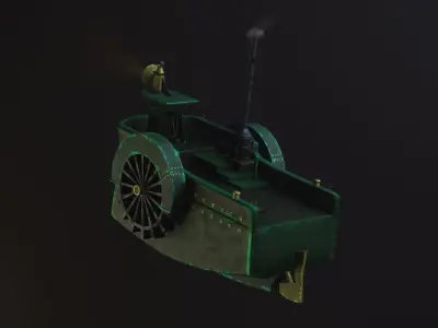 Cartoon ship - boat Low-poly 3D model