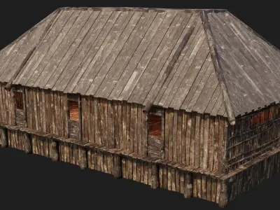 Old Wooden House 4K Textures GameReady 139 Low-poly 3D model